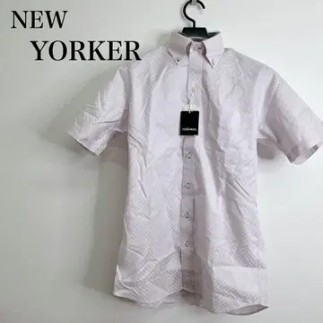 택 포함 새상품 NEW YORKER 연한 핑크 체크 무늬 반팔 셔츠