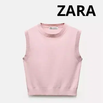 ZARA 자라 플레인 슬리브리스 니트 핑크