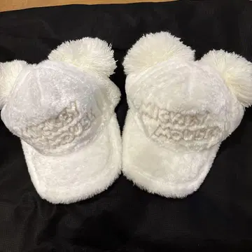 미키마우스 귀도리 화이트 캡