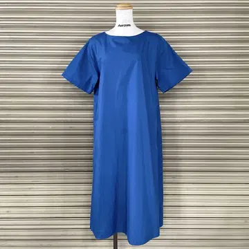 레이빔즈 백 플리츠 보트넥 원피스 플레어 A 라인 루즈핏