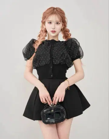 다리치 Darich 시어 도트 가디건 BLK