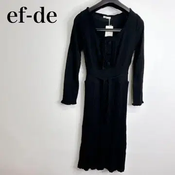 택 포함 새상품 ef-de 블랙 원피스 프릴 포함