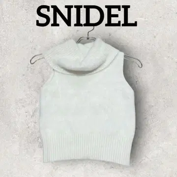 SNIDEL 폭스 알파카 슬리브리스 터틀 풀오버 (F) 화이트
