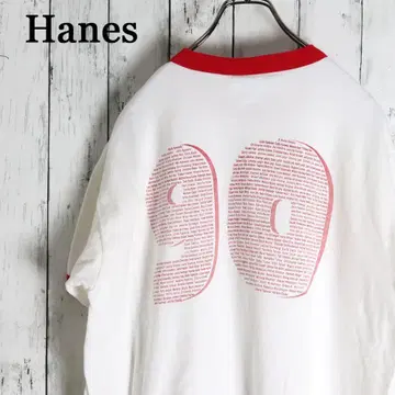 90s 레어 Hanes 멕시코제 이름 로고 등 넘버 링거 티셔츠