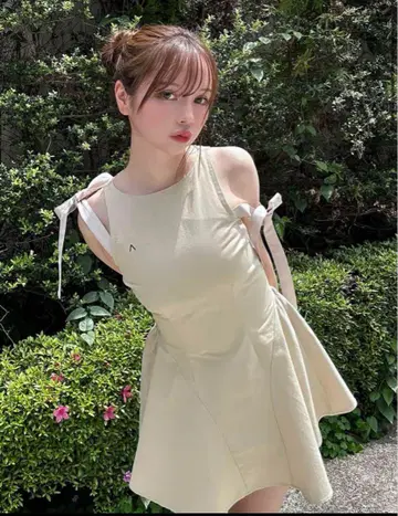 앤드메리 조지 리본 플레어 미니 드레스