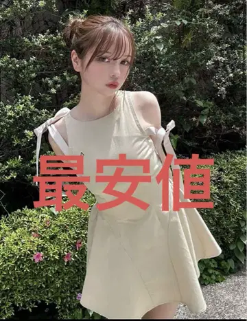 앤드메리 조지 리본 플레어 미니 드레스