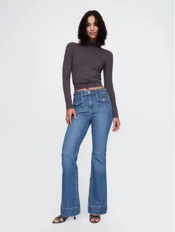 GAP 하이 라이즈 브레이드 '70s 플레어 데님
