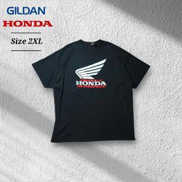 GILDAN 길단 혼다 혼다 기연 기업 로고 티셔츠 바이크 블랙 2XL