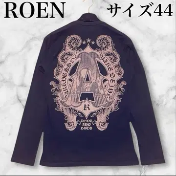 ROEN 백 프린트 스컬 해골 롱 슬리브 티셔츠 롱 티셔츠