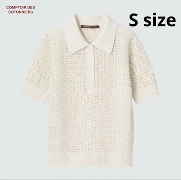 COMPTOIR DES COTONNIERS 린넨 코튼 오픈 워크 폴로