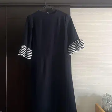 보더 네이비 긴팔 원피스 36