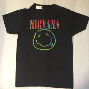 닐바나 Nirvana 스마일 L 밴딩 티셔츠 락 티셔츠