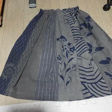 233.유카타 먹물 염색 접합 스커트