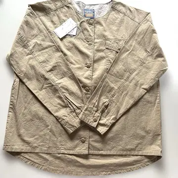 노카라 코튼 자켓 베이지 페어리 그런지 모리걸 캠핑