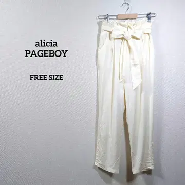 alicia PAGEBOY 팬츠 화이트 얇은 소재 텐셀 프리 사이즈