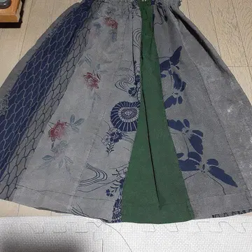 유카타 먹물 염색 접합 스커트