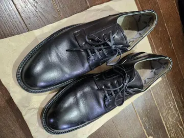 REGAL 블랙 가죽 레이스업 슈즈
