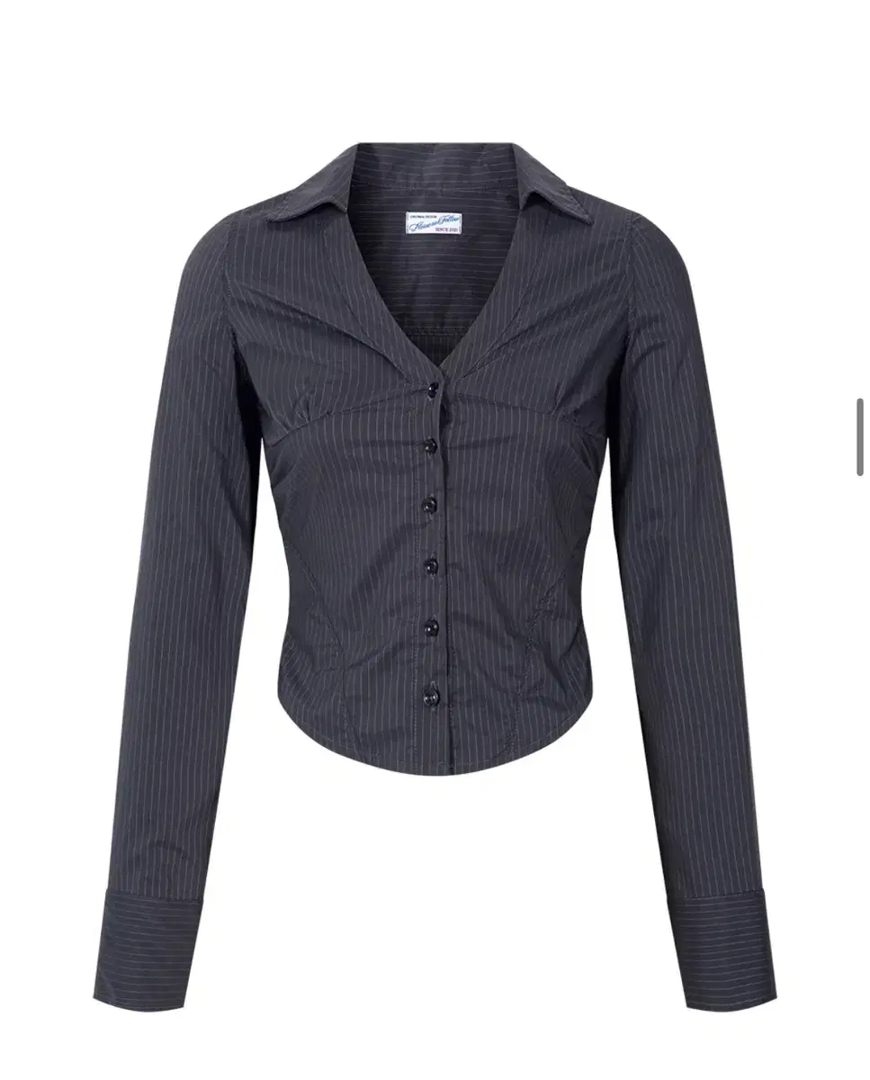 Flno.8 chloe V-neck shirt, deep charcoal, M