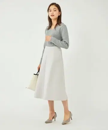 그린 라벨 릴랙싱*니들 저리 플레어 스커트 유나이티드 애로우즈