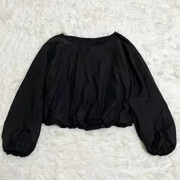 개럴개런트 블라우스 볼륨 소매 코튼 블랙 프리