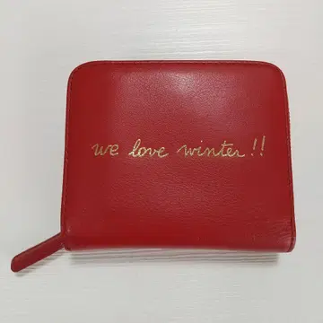 agnes b. 지갑 we love winter! 가죽 레드 새상품급