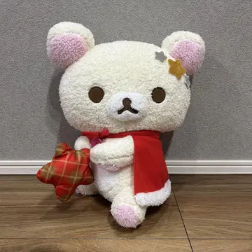 코리락쿠마 체크 무늬 별 봉제 인형 XL