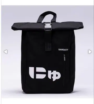 SANGACI 블랙 롤 탑 백팩