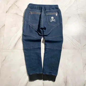 A15856 새상품급 블레스 인디고 염색 스컬 로고 조거 팬츠 L