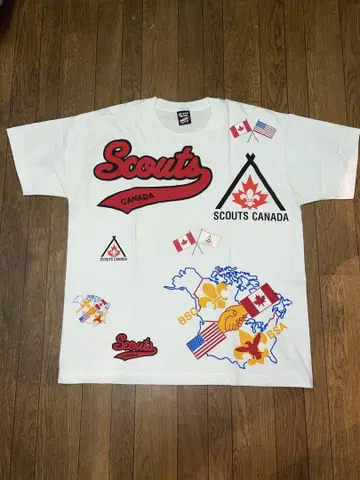90년대 "SCOUTS CANADA" 티셔츠 USA제 빈티지