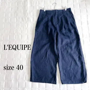 L'EQUIPE 레킵 네이비 와이드 팬츠 사이즈 40 사이즈 L