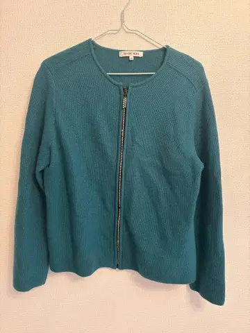 Hanae Mori 에메랄드 그린 니트 자켓 40 사이즈