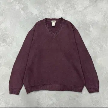 00s LLBean V넥 코튼 니트