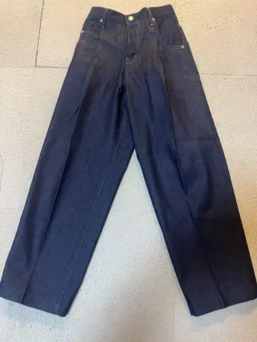 neonsign 다크 블루 데님 와이드 팬츠