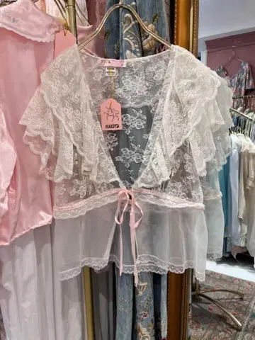 빈티지 프릴 레이스 가디건