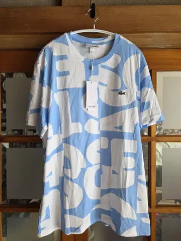Lacoste 빅 로고 프린트 티셔츠 택 포함 XL