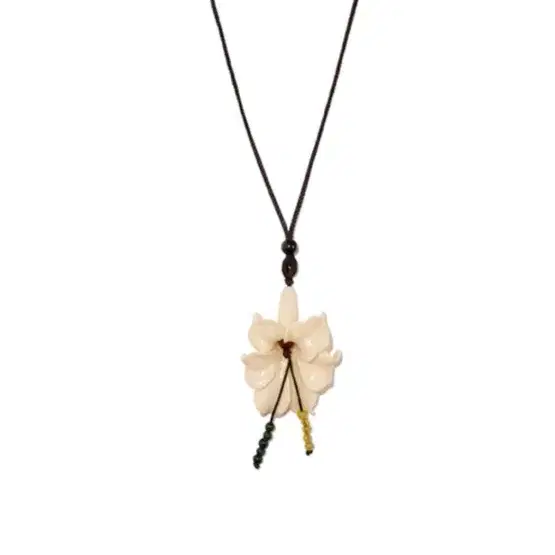 ◆GLOWNY◆ FLORAL GEM NECKLACE IVORY GY24BJE001IV FLORAL GEM NECKLACE (IVORY) - GLOWNY