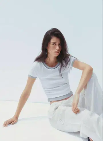자라 더블 리브 개더링 티셔츠