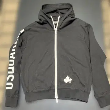 DSQUARED2 블랙 후드티 풀 집업