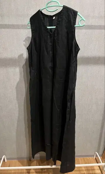 프렌치 린넨 워싱 슬리브리스 원피스
