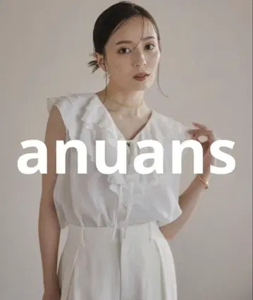 거의 미사용 anuans 슬리브리스 블라우스 FREE 화이트 여성용