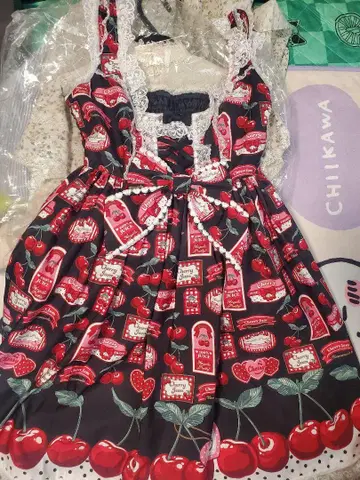 angelic pretty herry Jam Label JSK 블랙