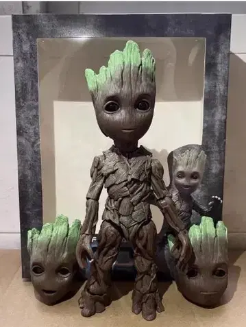 그루트 (Groot) 가동식 표정 교체 피규어 작은 나무 사람 모델