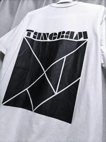 탕그램 티셔츠 스트레치 골프 화이트