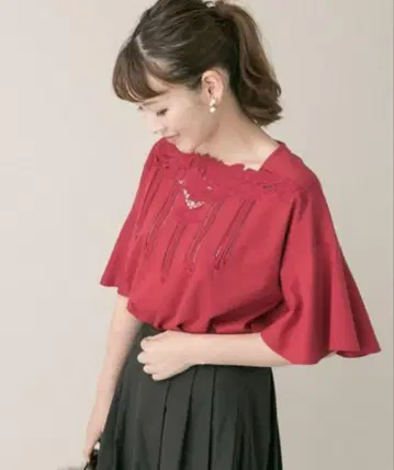어반 리서치 ROSSO 레이스 자수 티셔츠 티셔츠 상의