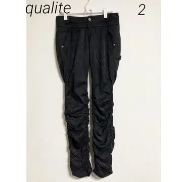 0229 qualite 칼리테 루즈핏 개더 블랙 팬츠