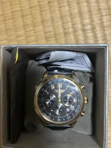 미사용, 배터리 소모, INVICTA 90242 크로노그래프 블랙 골드