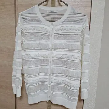 ANAYI 화이트 프릴 가디건 M