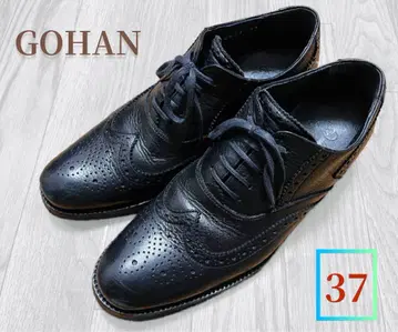 GOHAN 가죽 윙팁 신발 블랙 사이즈 37/23.5cm