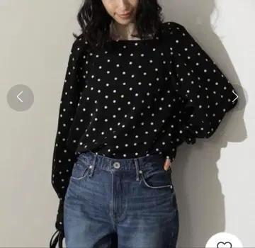 빔즈 랜덤 도트 블라우스 블랙 38