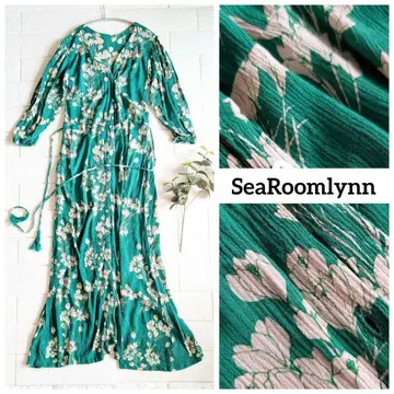 SeaRoomlynn 꽃무늬 롱 원피스/그린